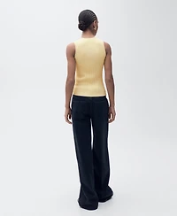 Mango Women's Ribbed Knit Top