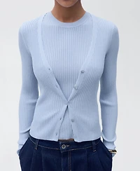 Mango Women's Ribbed Knit Top