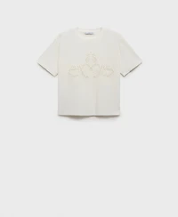Mango Women's Embroidered Cotton T-Shirt