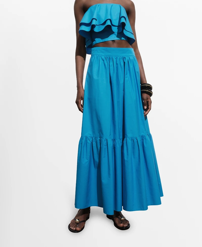 Mango Women's Long Flared Skirt