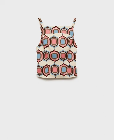 Mango Women's Printed Boat-Neck Top
