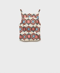 Mango Women's Printed Boat-Neck Top
