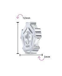 Bling Jewelry Geometric Baguette Cz Thin Spacer Bead Charm Cubic Zirconia .925 Sterling Silver Fits European Bracelet