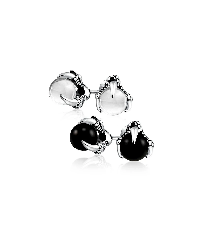 Bling Jewelry Set of 2 Gothic Punk Rocker Dragon Claw Multi Color Ball Stud Earrings