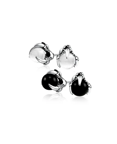Bling Jewelry Set of 2 Gothic Punk Rocker Dragon Claw Multi Color Ball Stud Earrings