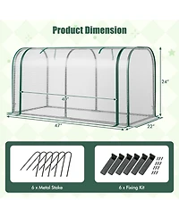 Costway Portable Mini Greenhouse 47" x 22" x 24" Outdoor Indoor Tunnel Greenhouse
