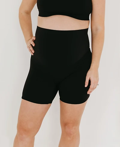 Axk Maternity Athletic Bike Shorts with Supportive Belly Band