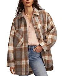 Lucky Brand Women's Oversized Plaid Shirt Jacket