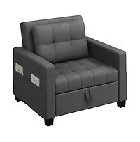 Yaheetech 3-in-1 Convertible Sleeper Chair Bed with Adjustable Backrest