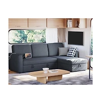 L-Shaped Reversible Sleeper Sectional Sofa with Chaise & Usb & Type-c Ports