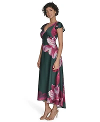 Calvin Klein Women's Flutter Sleeve Satin Midi Dress