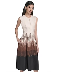 Calvin Klein Women's Placement Print Sleeveless Midi Dress