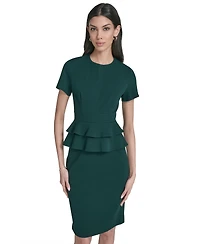 Calvin Klein Women's Short Sleeve Peplum Sheath Dress