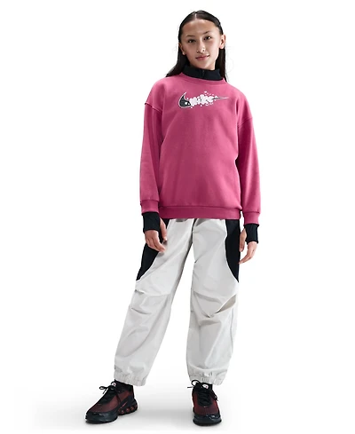 Nike Big Girls Sportswear Club Fleece Oversized Crewneck Sweatshirt