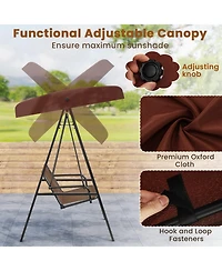 Costway 2-Person Outdoor Porch Swing Loveseat with A-Shaped Metal Stand