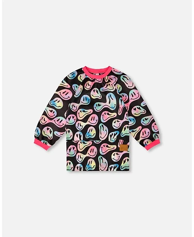 Deux par Deux Boy School Apron Smiley Face Girl - Toddler|Child