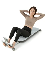 Akiudex Adjustable Foldable Sit-Up Bench with Foam Rollers and Phone Holder
