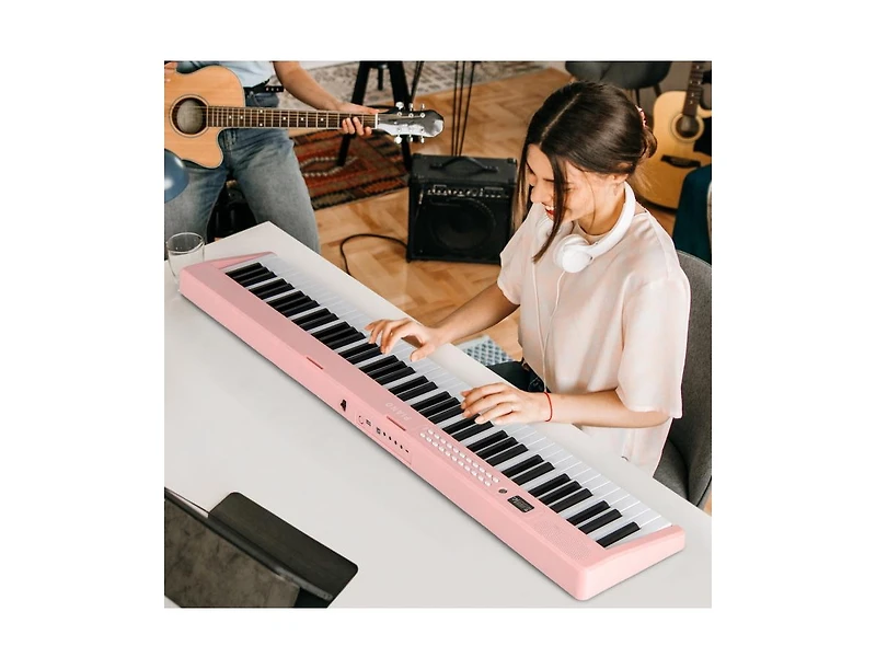 Akiudex 88-Key Foldable Digital Piano with Bag Microphone and Music Stand