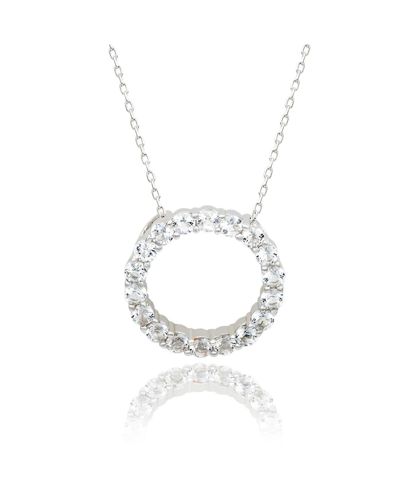 Suzy Levian New York Suzy Levian Sterling Silver White Topaz Circle Eternity Necklace