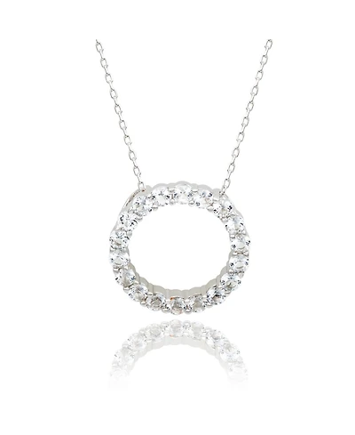 Suzy Levian New York Suzy Levian Sterling Silver White Topaz Circle Eternity Necklace
