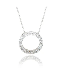 Suzy Levian New York Suzy Levian Sterling Silver White Topaz Circle Eternity Necklace