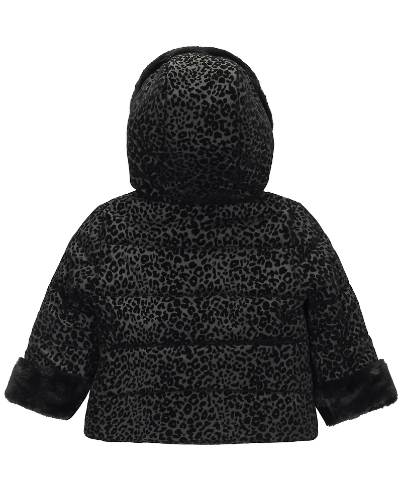S Rothschild & Co Baby Girls Flocked Longline Puffer Jacket