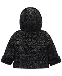 S Rothschild & Co Baby Girls Flocked Longline Puffer Jacket
