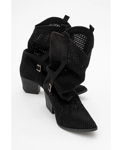 Prologue Shoes Larry Elasticated Block Heel Boot