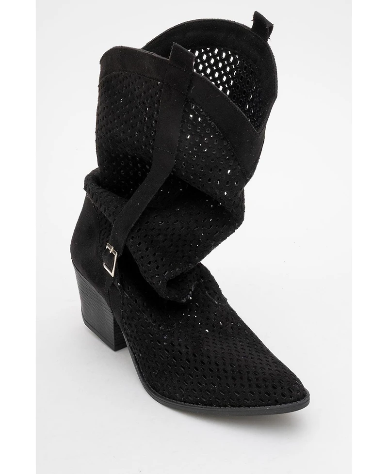 Prologue Shoes Larry Elasticated Block Heel Boot