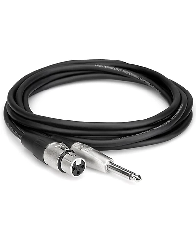 Hosa Technology 15' Pro Unbalanced Interconnect, Rean 3-Pin Xlr Female to 1/4" Ts Male