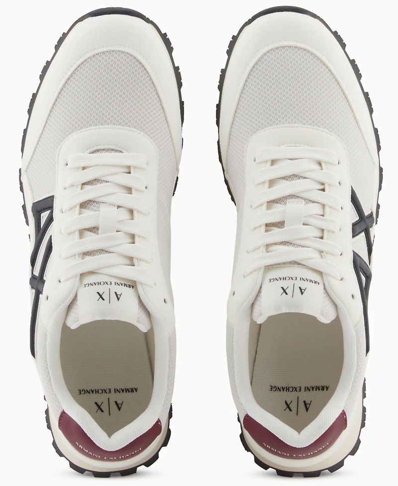 A|X Armani Exchange Men's Drop Logo Mesh Sneakers