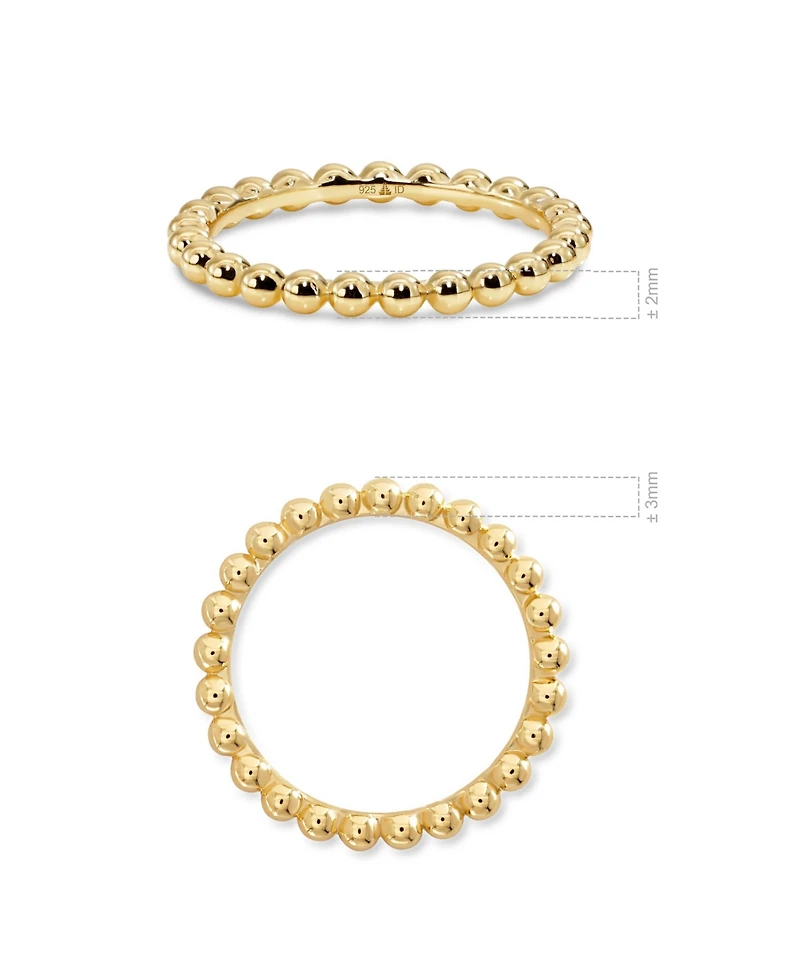 Devata Beaded Ball Ring Gold Plated Sterling Silver