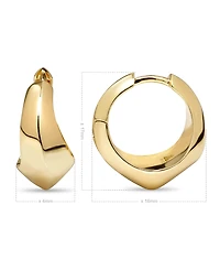 Devata Beveled Curve Hoop Earrings in Gold Plated Sterling Silver