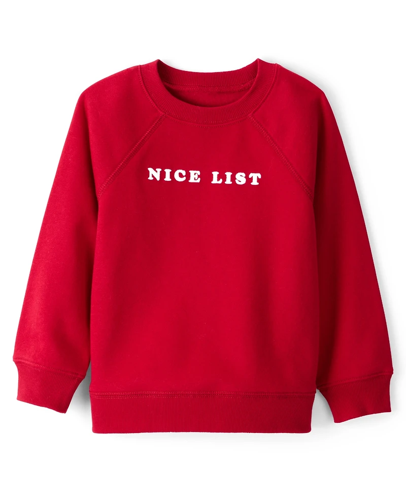 Carter's Toddler Boys Christmas Nice List Long Sleeve Pullover Sweatshirt