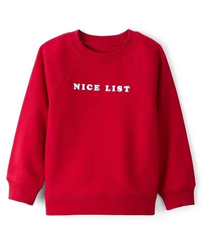 Carter's Toddler Boys Christmas Nice List Long Sleeve Pullover Sweatshirt