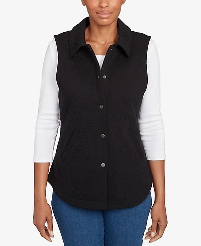Ruby Rd. Petite Quilted Terry Inner Beauty Vest Jacket