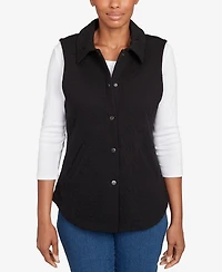 Ruby Rd. Petite Quilted Terry Inner Beauty Vest Jacket