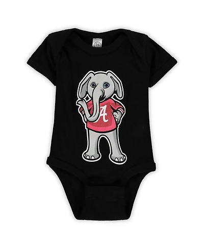 Two Feet Ahead Baby Boys and Girls Black Alabama Crimson Tide Big Team Logo Bodysuit