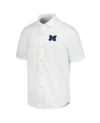 Tommy Bahama Men's White Michigan Wolverines Coconut Point Palm Vista IslandZone Camp Button-Up Shirt