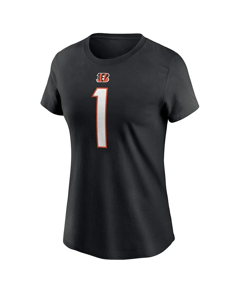 Nike Women's Ja'Marr Chase Black Cincinnati Bengals Player Name Number T-Shirt