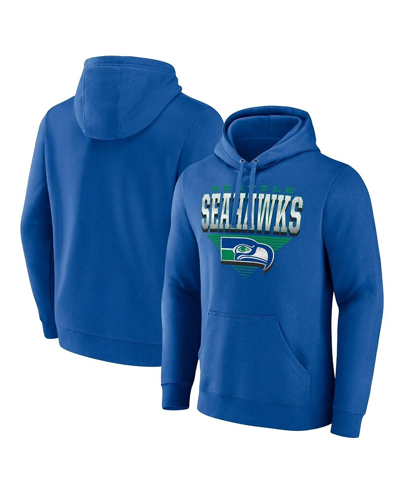 Fanatics Men's Royal Seattle Seahawks Geometric Chrome Pullover Hoodie