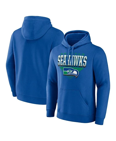 Fanatics Men's Royal Seattle Seahawks Geometric Chrome Pullover Hoodie