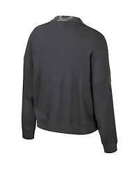 Colosseum Women's Heather Charcoal Oregon Ducks Oht Military Appreciation Payback Henley Thermal Sweatshirt