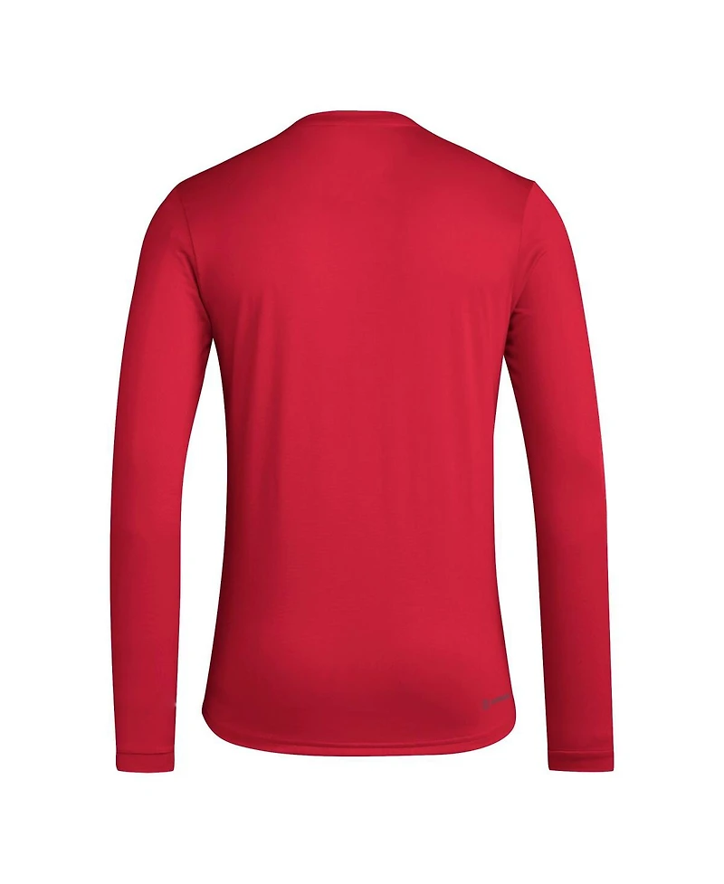 Adidas Men's Crimson Indiana Hoosiers Locker Practice Football Pre-Game Long Sleeve T-Shirt