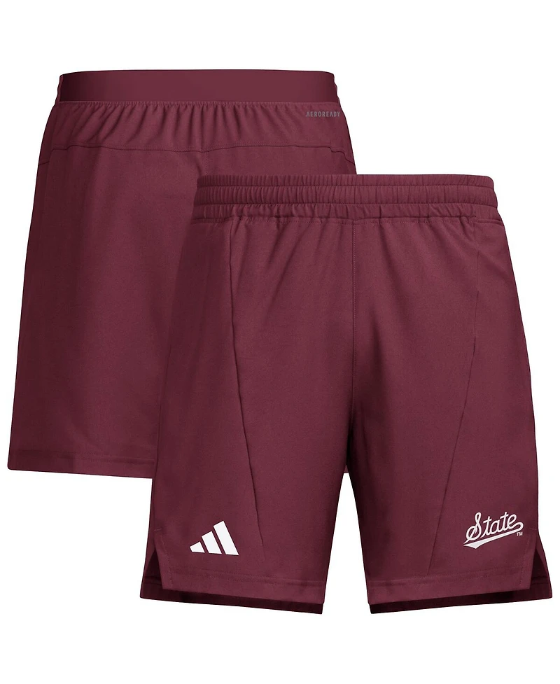 Adidas Men's Maroon Mississippi State Bulldogs Program Woven Training Shorts