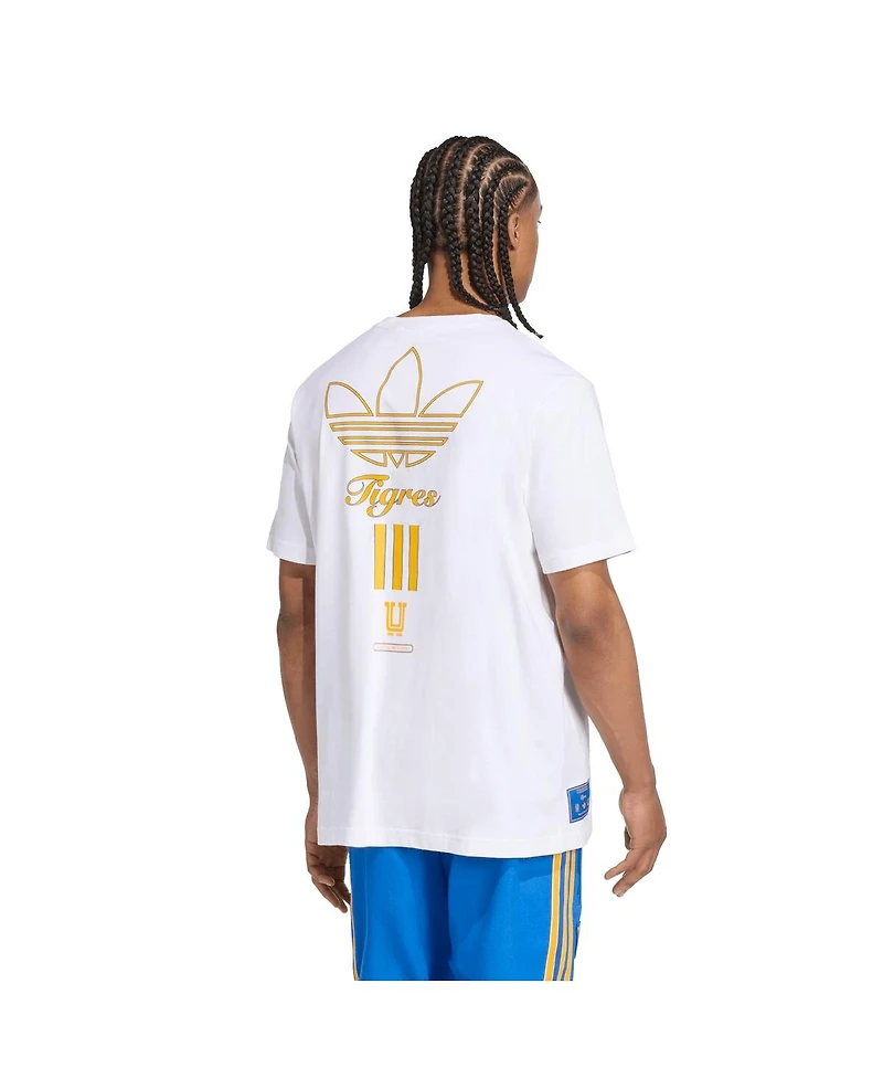 Adidas Men's White Tigres Uanl Terrace Icons Collection Graphic T-Shirt