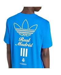 Adidas Men's Blue Real Madrid Terrace Icons Collection Graphic T-Shirt