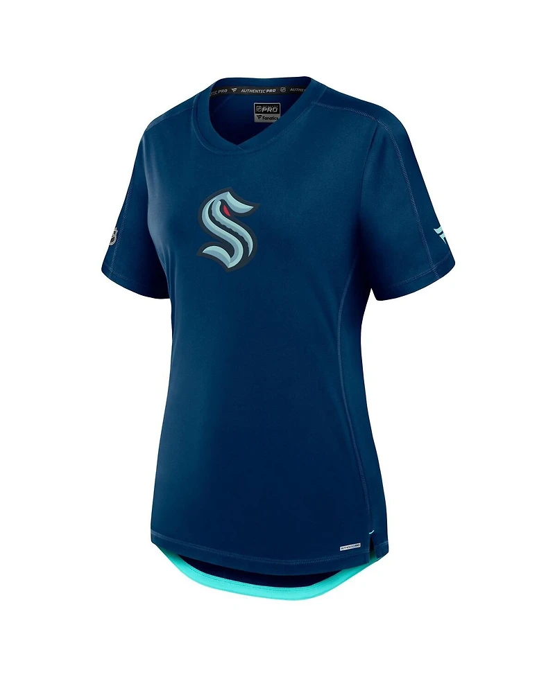 Fanatics Women's Deep Sea Blue Seattle Kraken Authentic Pro Rink T-Shirt