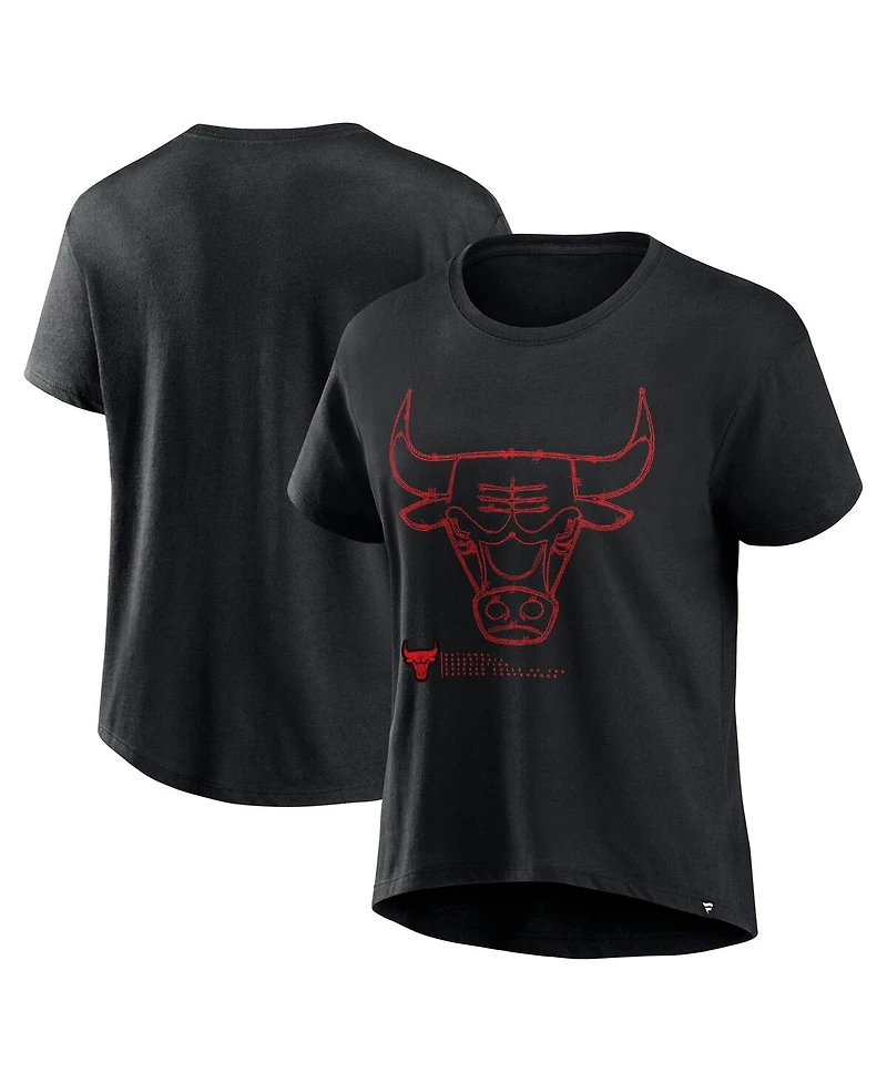 Fanatics Women's Black Chicago Bulls Hand Check T-Shirt