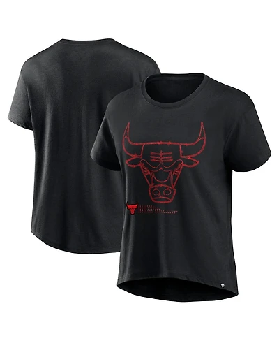 Fanatics Women's Black Chicago Bulls Hand Check T-Shirt